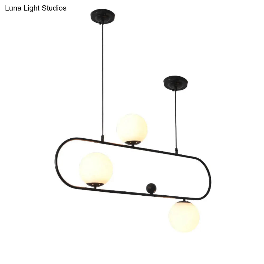 DecorBites™ Minimalist Ellipse Pendant Light: Modern Glass Globe Ceiling Fixture for Living Room Island