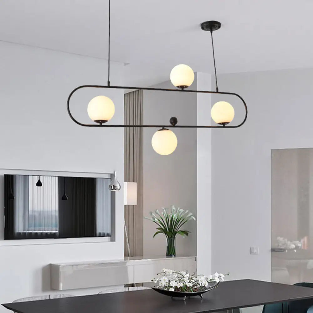 DecorBites™ Minimalist Ellipse Pendant Light: Modern Glass Globe Ceiling Fixture for Living Room Island