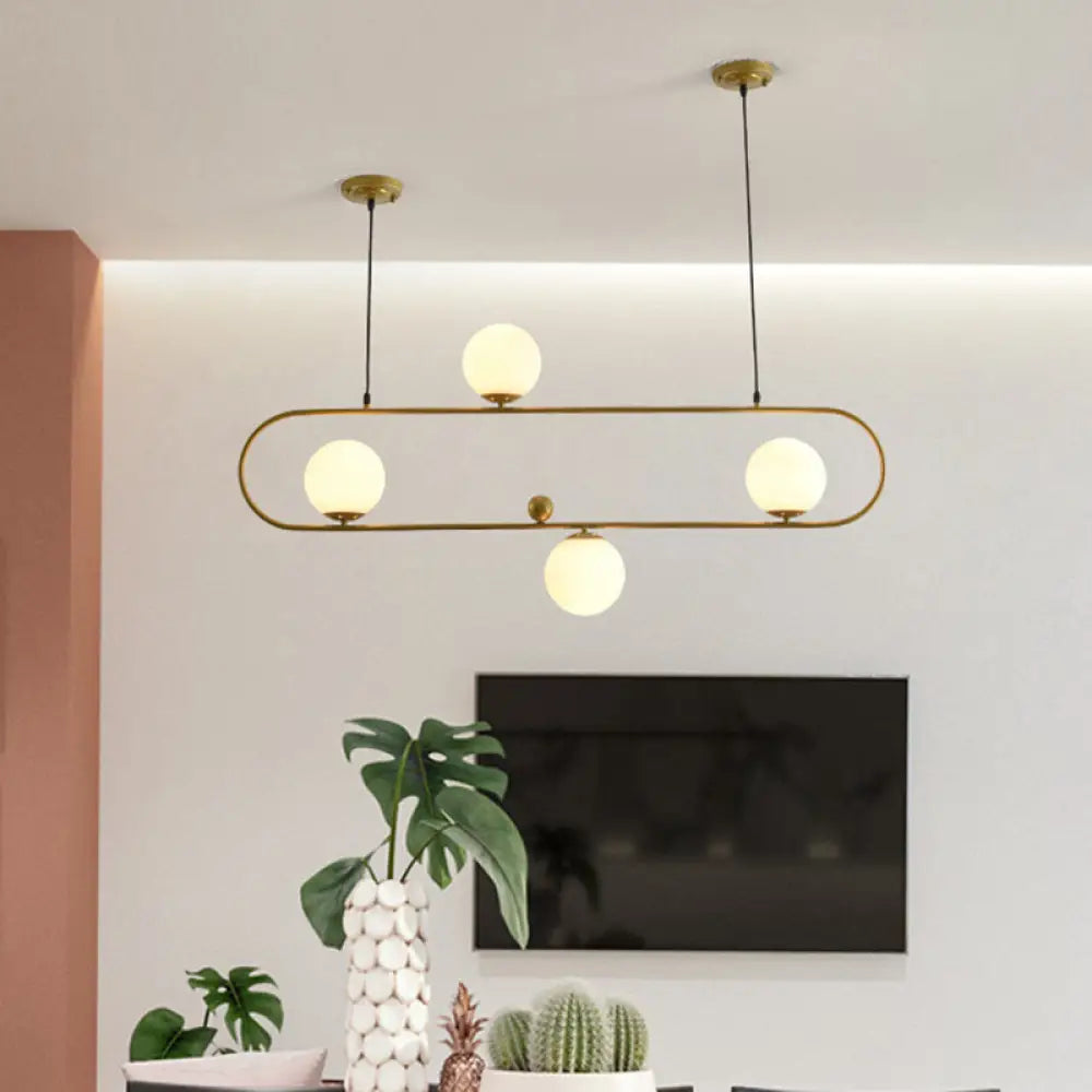 DecorBites™ Minimalist Ellipse Pendant Light: Modern Glass Globe Ceiling Fixture for Living Room Island