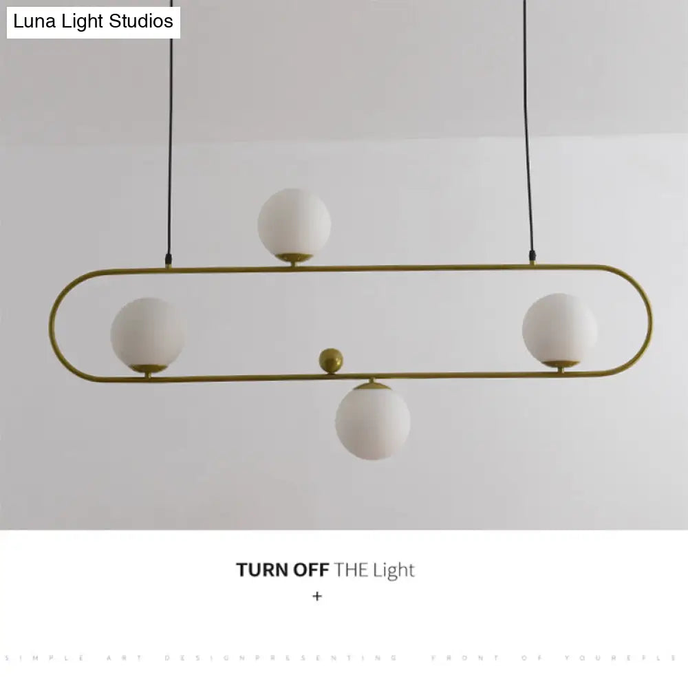 DecorBites™ Minimalist Ellipse Pendant Light: Modern Glass Globe Ceiling Fixture for Living Room Island