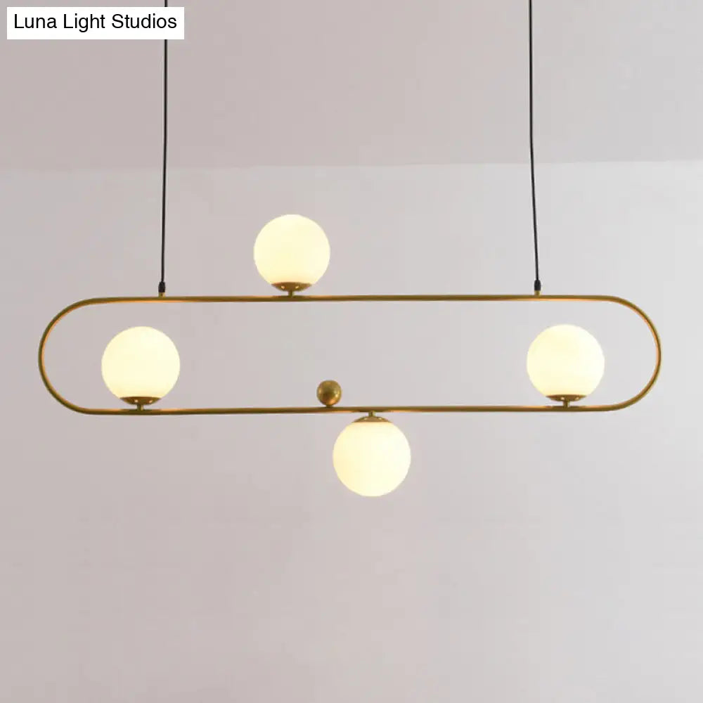 DecorBites™ Minimalist Ellipse Pendant Light: Modern Glass Globe Ceiling Fixture for Living Room Island