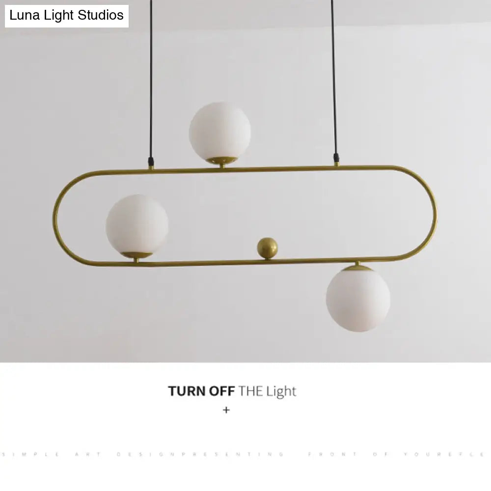 DecorBites™ Minimalist Ellipse Pendant Light: Modern Glass Globe Ceiling Fixture for Living Room Island