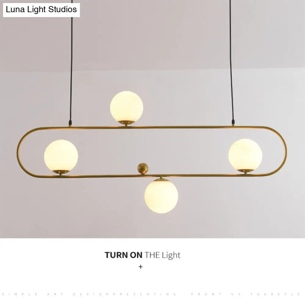 DecorBites™ Minimalist Ellipse Pendant Light: Modern Glass Globe Ceiling Fixture for Living Room Island