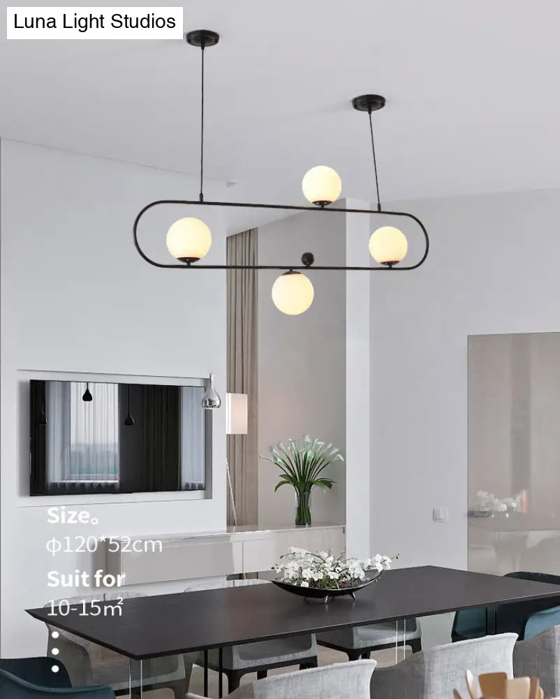 DecorBites™ Minimalist Ellipse Pendant Light: Modern Glass Globe Ceiling Fixture for Living Room Island