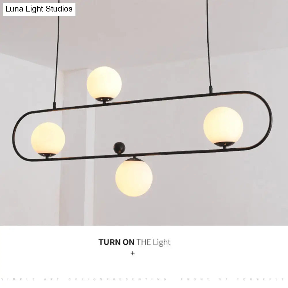 DecorBites™ Minimalist Ellipse Pendant Light: Modern Glass Globe Ceiling Fixture for Living Room Island