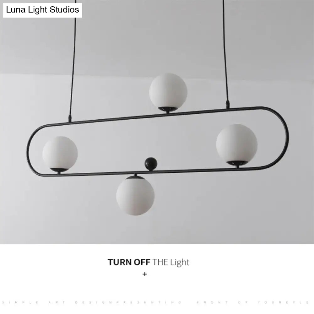 DecorBites™ Minimalist Ellipse Pendant Light: Modern Glass Globe Ceiling Fixture for Living Room Island
