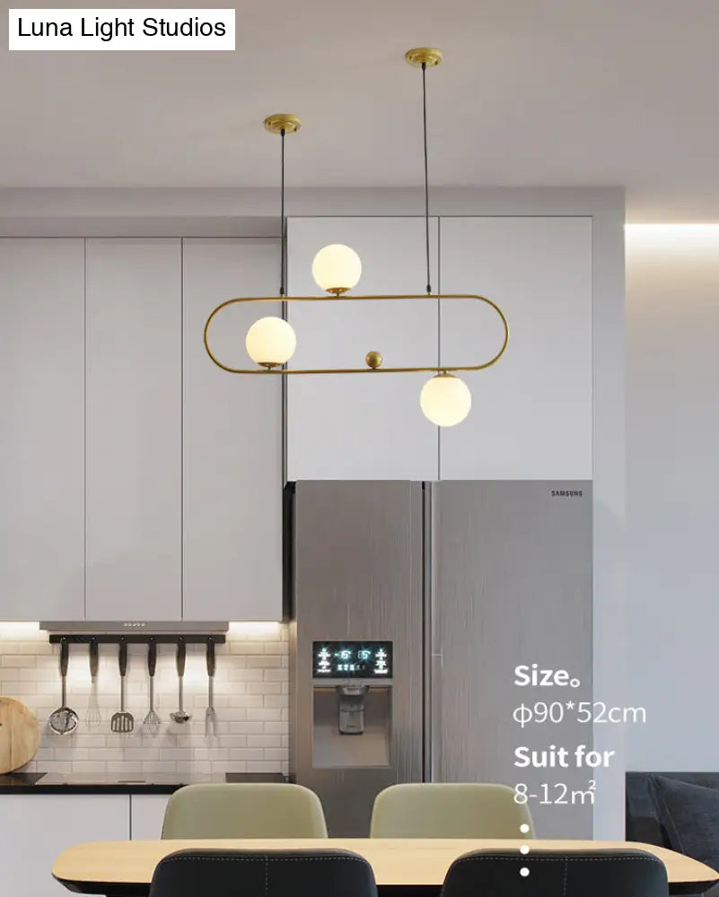 DecorBites™ Minimalist Ellipse Pendant Light: Modern Glass Globe Ceiling Fixture for Living Room Island