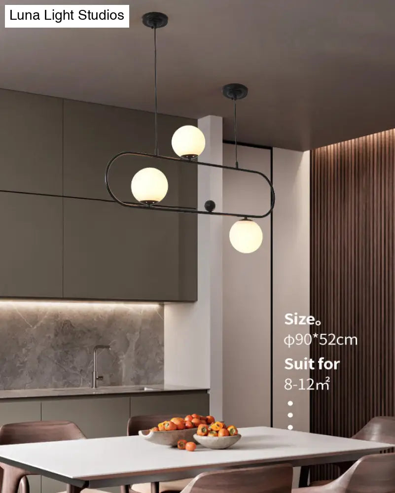 DecorBites™ Minimalist Ellipse Pendant Light: Modern Glass Globe Ceiling Fixture for Living Room Island