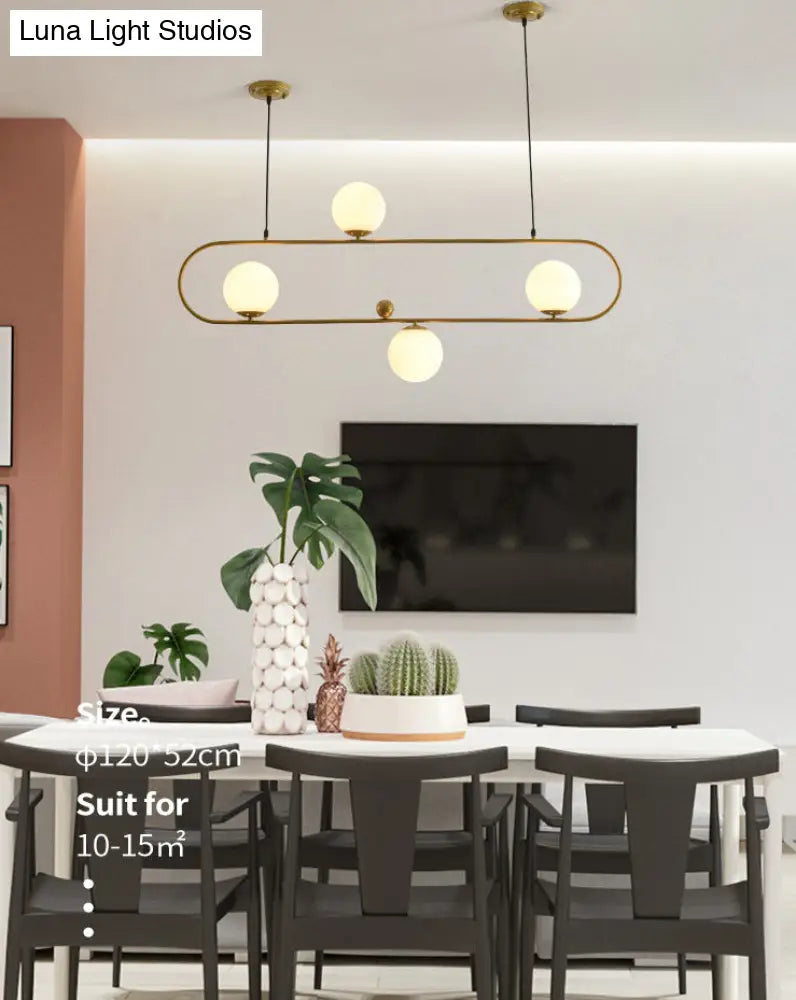 DecorBites™ Minimalist Ellipse Pendant Light: Modern Glass Globe Ceiling Fixture for Living Room Island