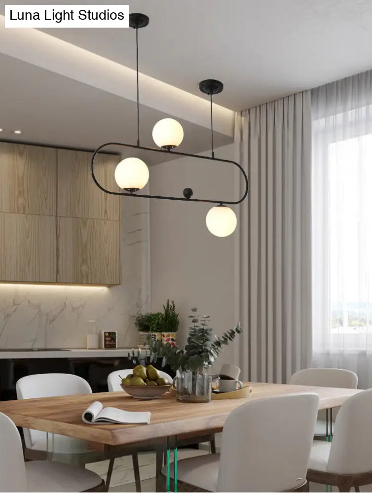 DecorBites™ Minimalist Ellipse Pendant Light: Modern Glass Globe Ceiling Fixture for Living Room Island