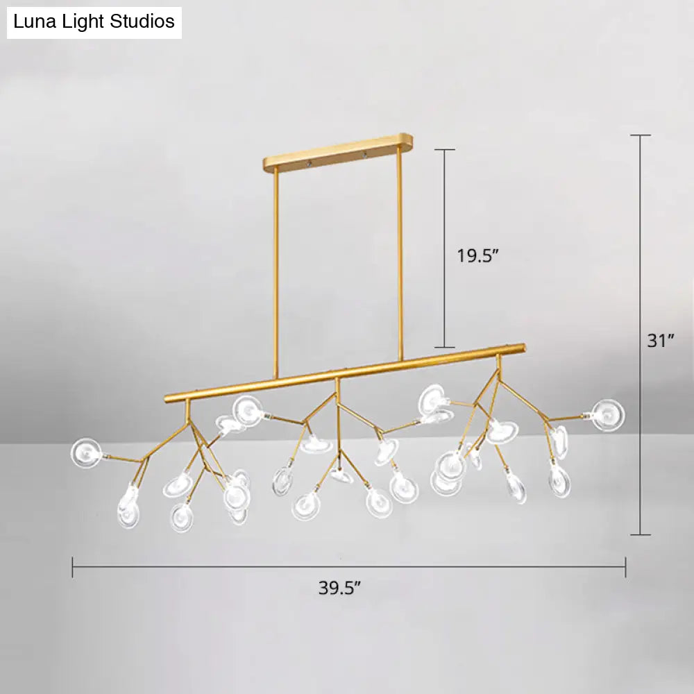 DecorBites™ Minimalist Firefly Island Glass Lamp - 27-Bulb Suspended Lighting for Dining Room