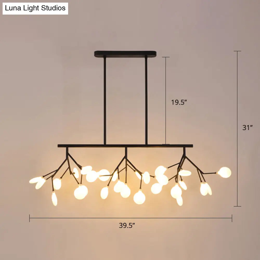 DecorBites™ Minimalist Firefly Island Glass Lamp - 27-Bulb Suspended Lighting for Dining Room