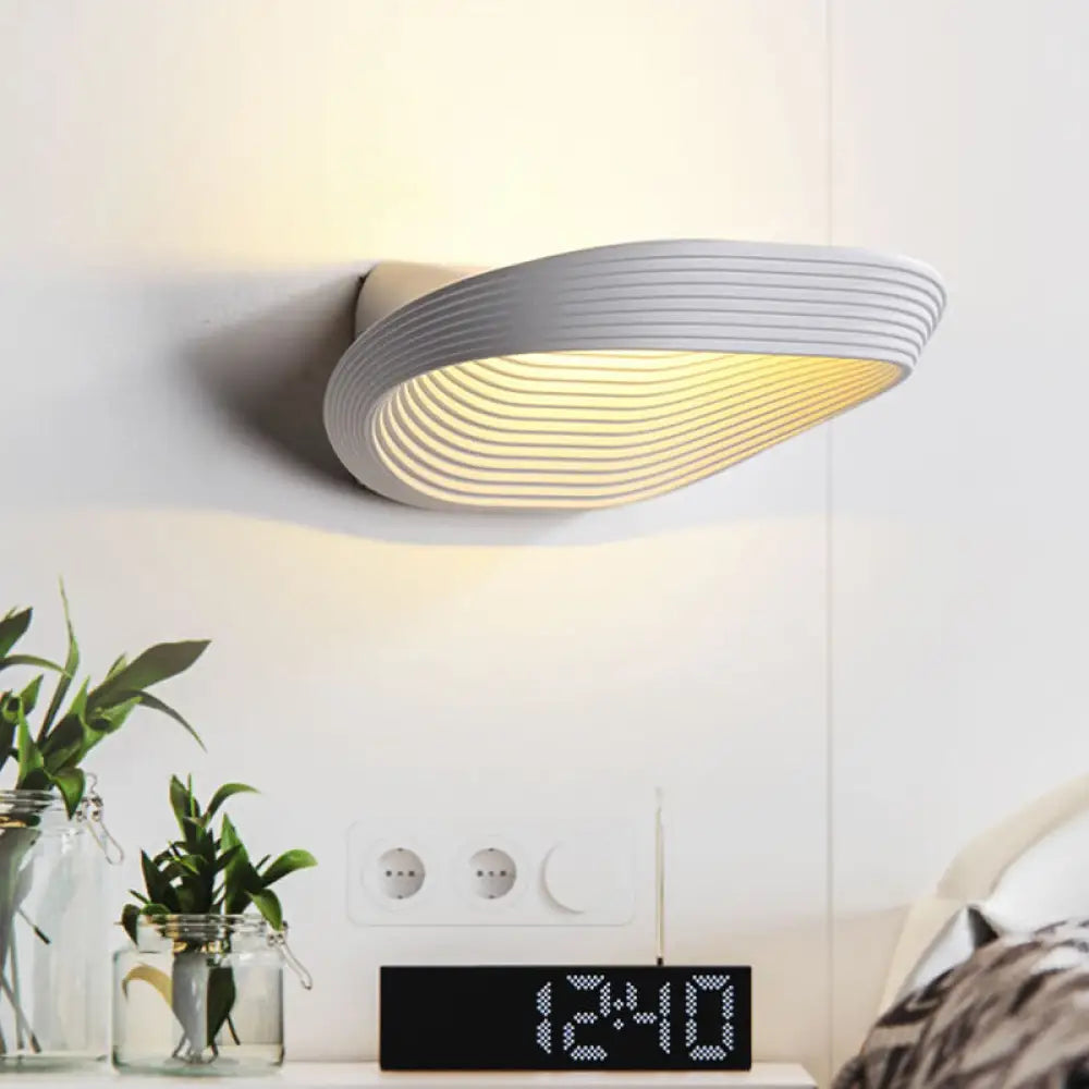 DecorBites™ Minimalist Geometric Wall Sconce with LED Warm/White Light in White/Black Metal
