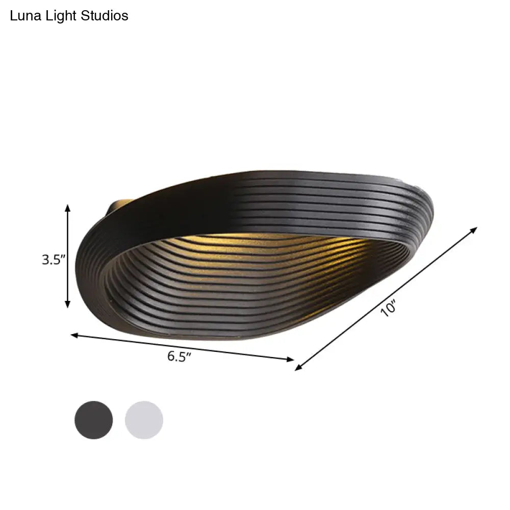 DecorBites™ Minimalist Geometric Wall Sconce with LED Warm/White Light in White/Black Metal
