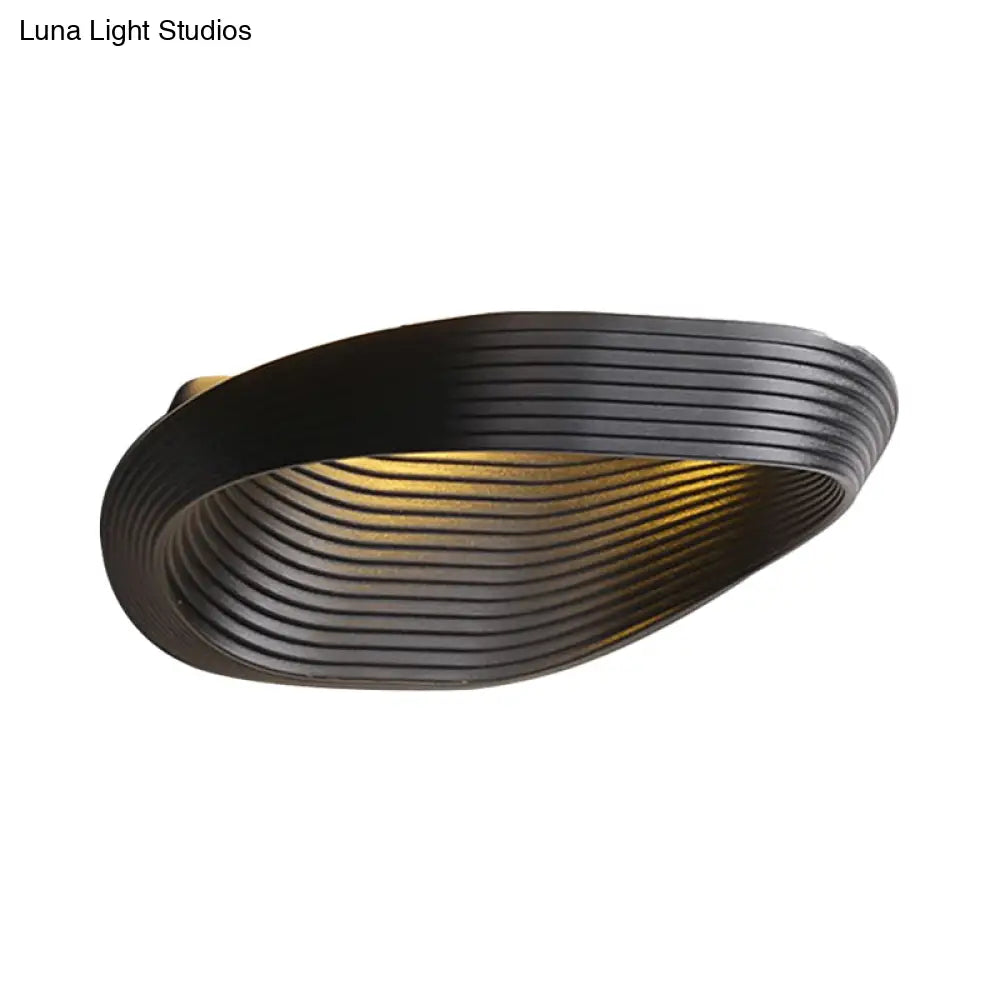 DecorBites™ Minimalist Geometric Wall Sconce with LED Warm/White Light in White/Black Metal