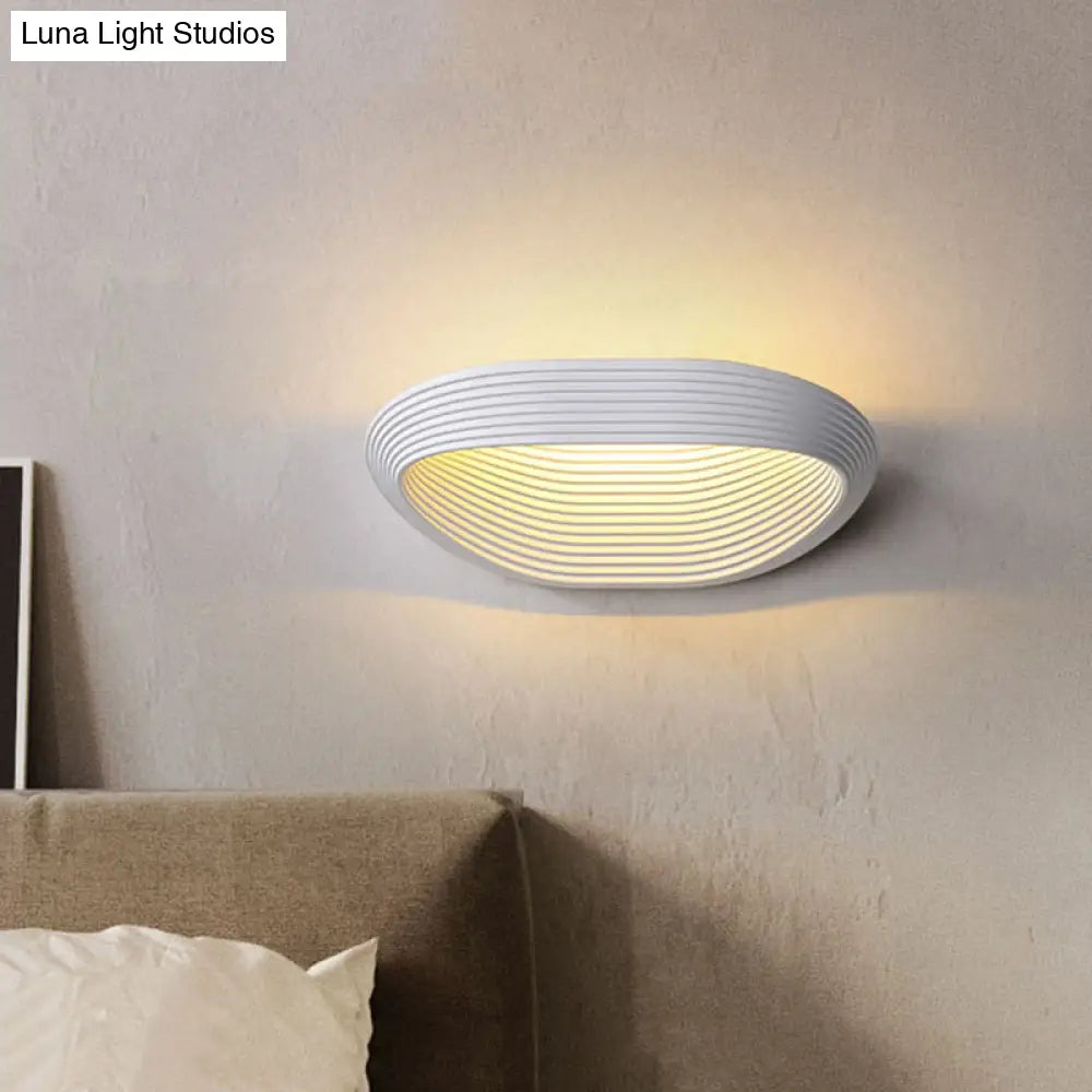 DecorBites™ Minimalist Geometric Wall Sconce with LED Warm/White Light in White/Black Metal