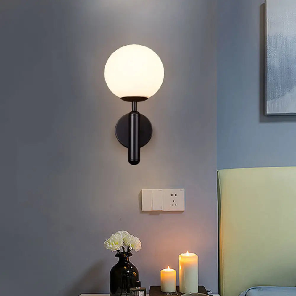 DecorBites™ Minimalist Glass Globe Wall Mount Light Fixture for Bedroom Wall Lighting