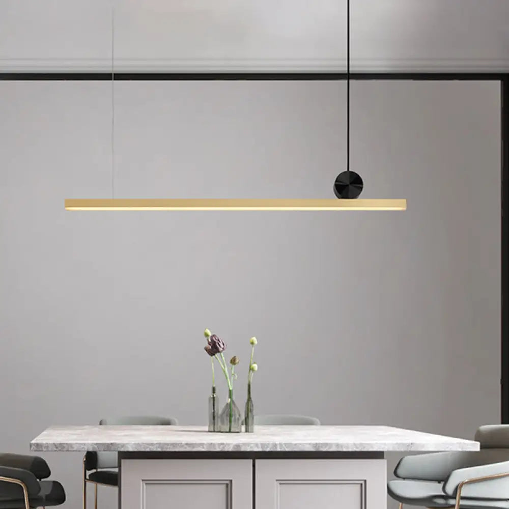 DecorBites™ Minimalist Gold Finish Linear Pendant Lighting - 34.5"/46.5" Wide LED Acrylic Island Overhead Light