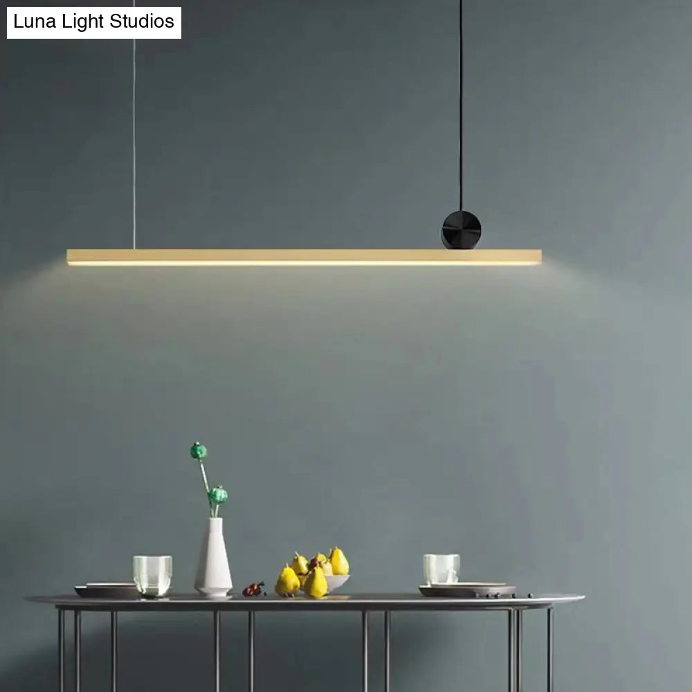 DecorBites™ Minimalist Gold Finish Linear Pendant Lighting - 34.5"/46.5" Wide LED Acrylic Island Overhead Light