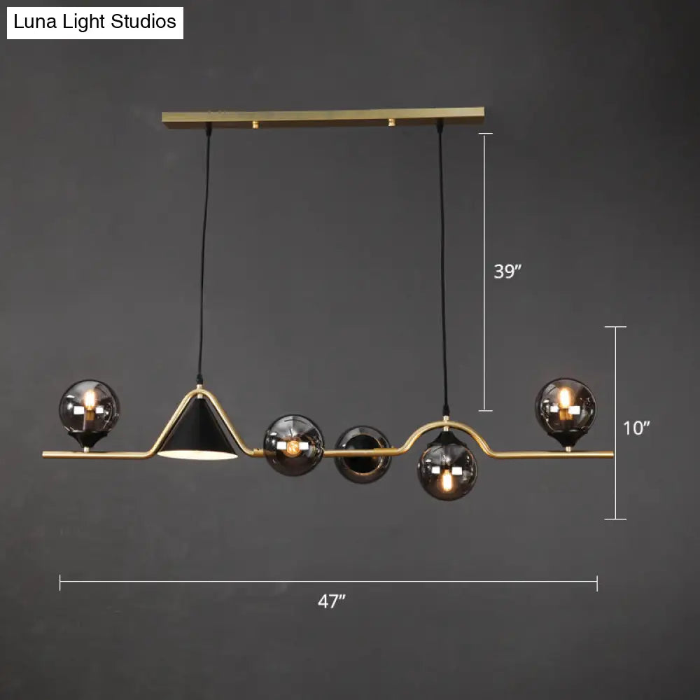 DecorBites™ Minimalist Gold Metal Dining Pendant Lamp - Cone and Ball Hanging Island Light for Dining Room