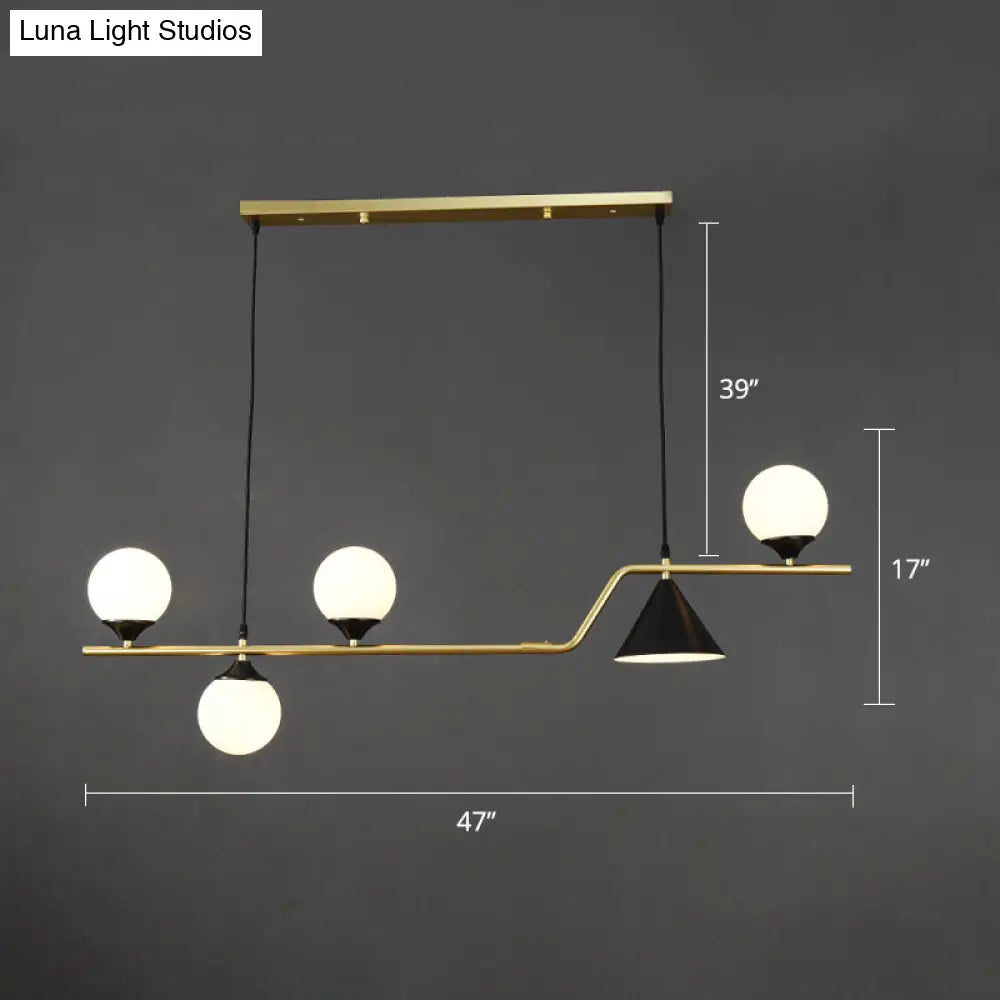 DecorBites™ Minimalist Gold Metal Dining Pendant Lamp - Cone and Ball Hanging Island Light for Dining Room