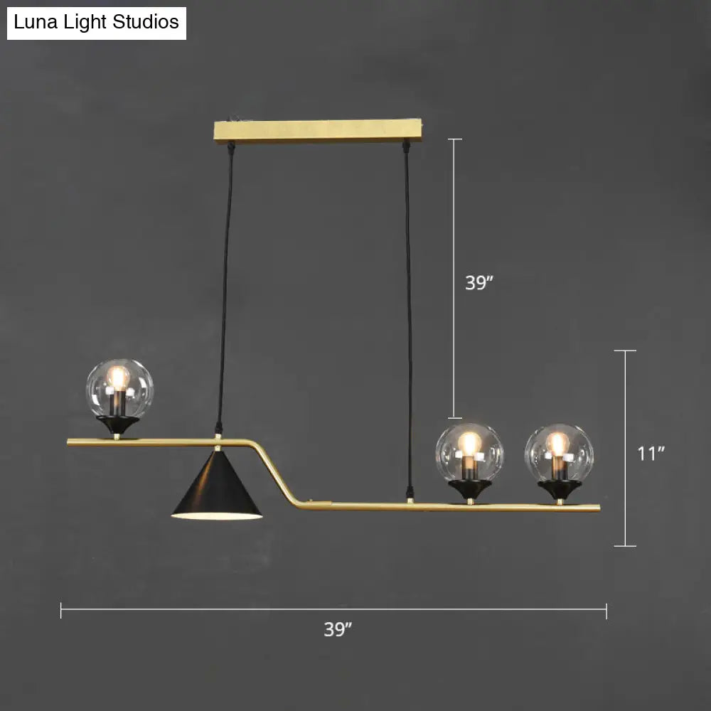 DecorBites™ Minimalist Gold Metal Dining Pendant Lamp - Cone and Ball Hanging Island Light for Dining Room
