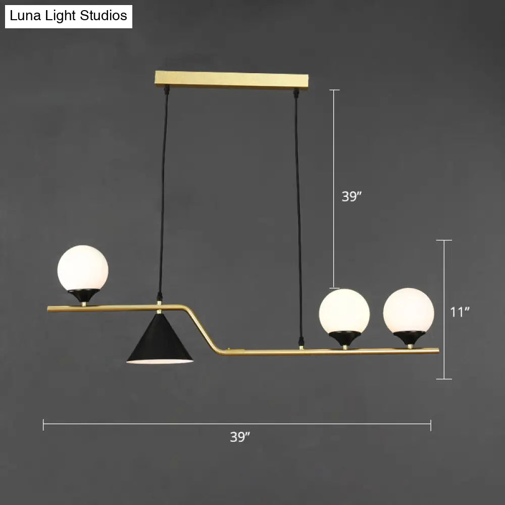 DecorBites™ Minimalist Gold Metal Dining Pendant Lamp - Cone and Ball Hanging Island Light for Dining Room