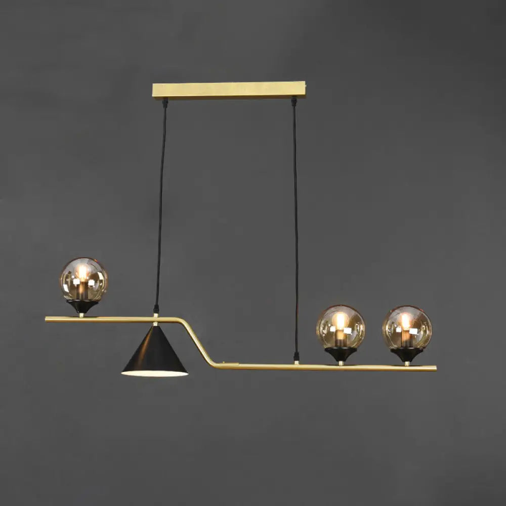 DecorBites™ Minimalist Gold Metal Dining Pendant Lamp - Cone and Ball Hanging Island Light for Dining Room