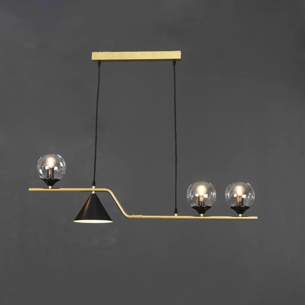 DecorBites™ Minimalist Gold Metal Dining Pendant Lamp - Cone and Ball Hanging Island Light for Dining Room