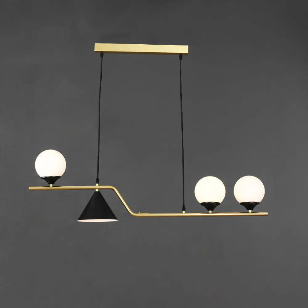DecorBites™ Minimalist Gold Metal Dining Pendant Lamp - Cone and Ball Hanging Island Light for Dining Room