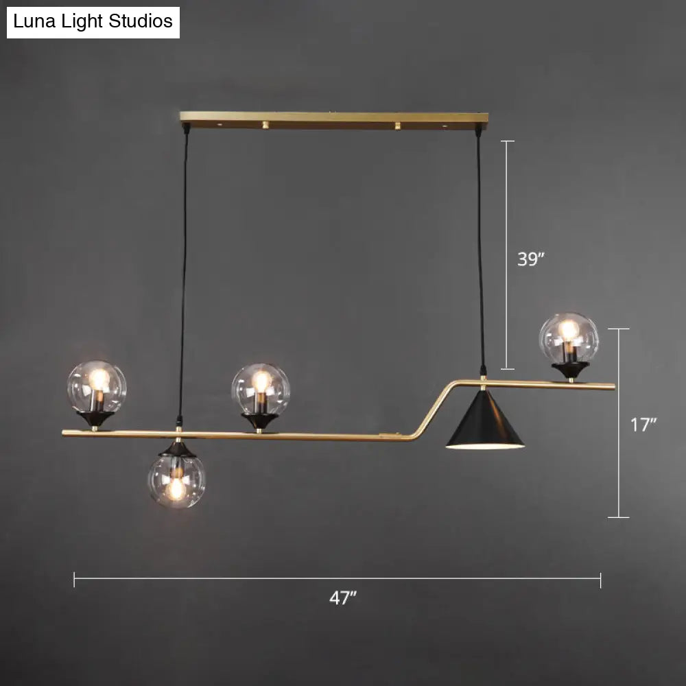 DecorBites™ Minimalist Gold Metal Dining Pendant Lamp - Cone and Ball Hanging Island Light for Dining Room