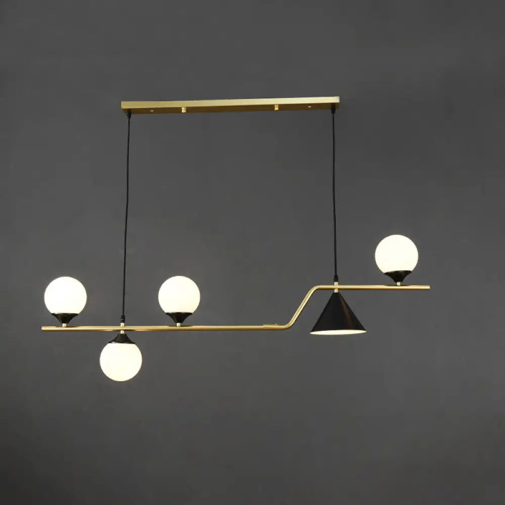DecorBites™ Minimalist Gold Metal Dining Pendant Lamp - Cone and Ball Hanging Island Light for Dining Room
