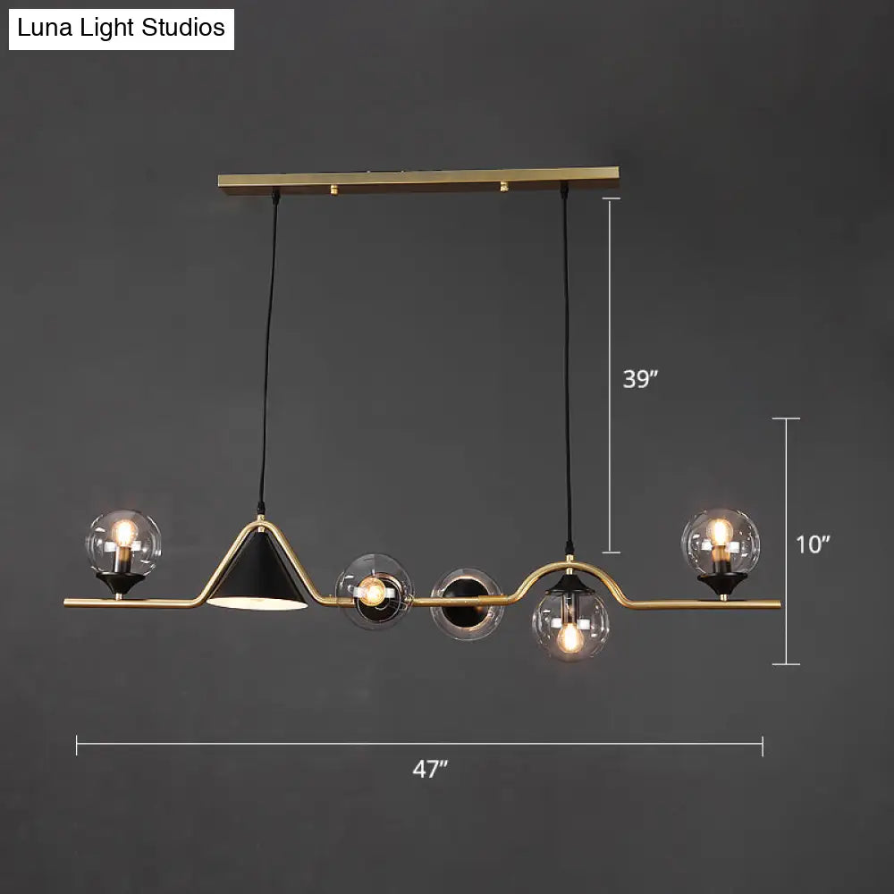 DecorBites™ Minimalist Gold Metal Dining Pendant Lamp - Cone and Ball Hanging Island Light for Dining Room