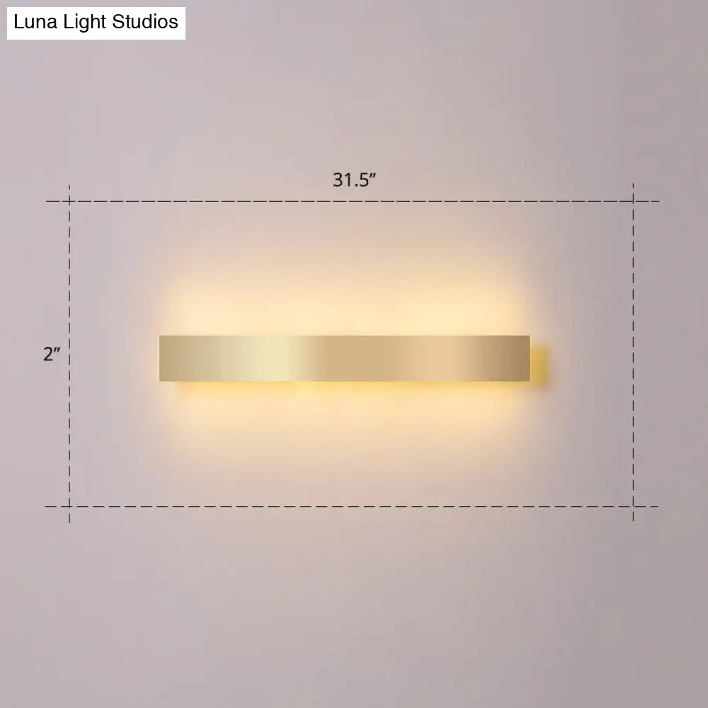 DecorBites™ Minimalist Gold Plated LED Wall Sconce for Living Room - Aluminum Bar Shaped Flush Wall Light