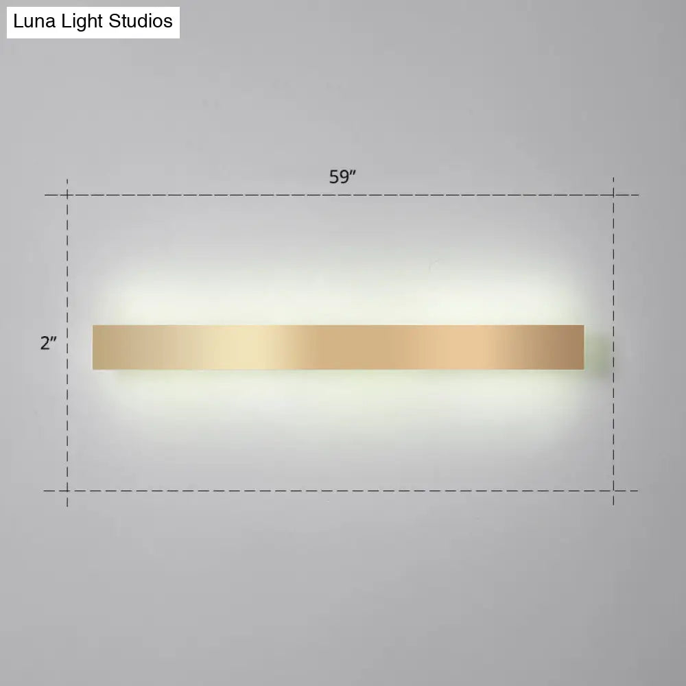 DecorBites™ Minimalist Gold Plated LED Wall Sconce for Living Room - Aluminum Bar Shaped Flush Wall Light
