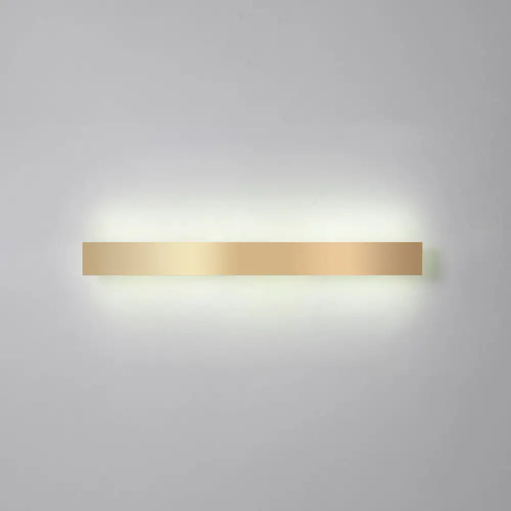 DecorBites™ Minimalist Gold Plated LED Wall Sconce for Living Room - Aluminum Bar Shaped Flush Wall Light