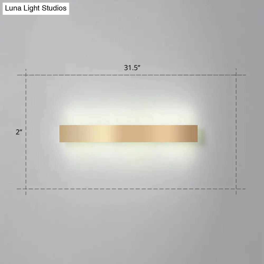 DecorBites™ Minimalist Gold Plated LED Wall Sconce for Living Room - Aluminum Bar Shaped Flush Wall Light