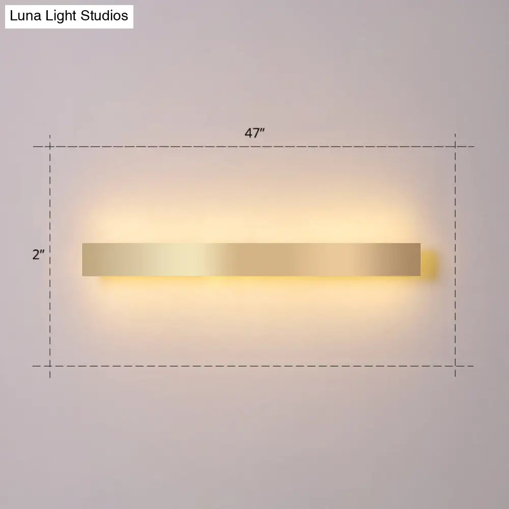 DecorBites™ Minimalist Gold Plated LED Wall Sconce for Living Room - Aluminum Bar Shaped Flush Wall Light