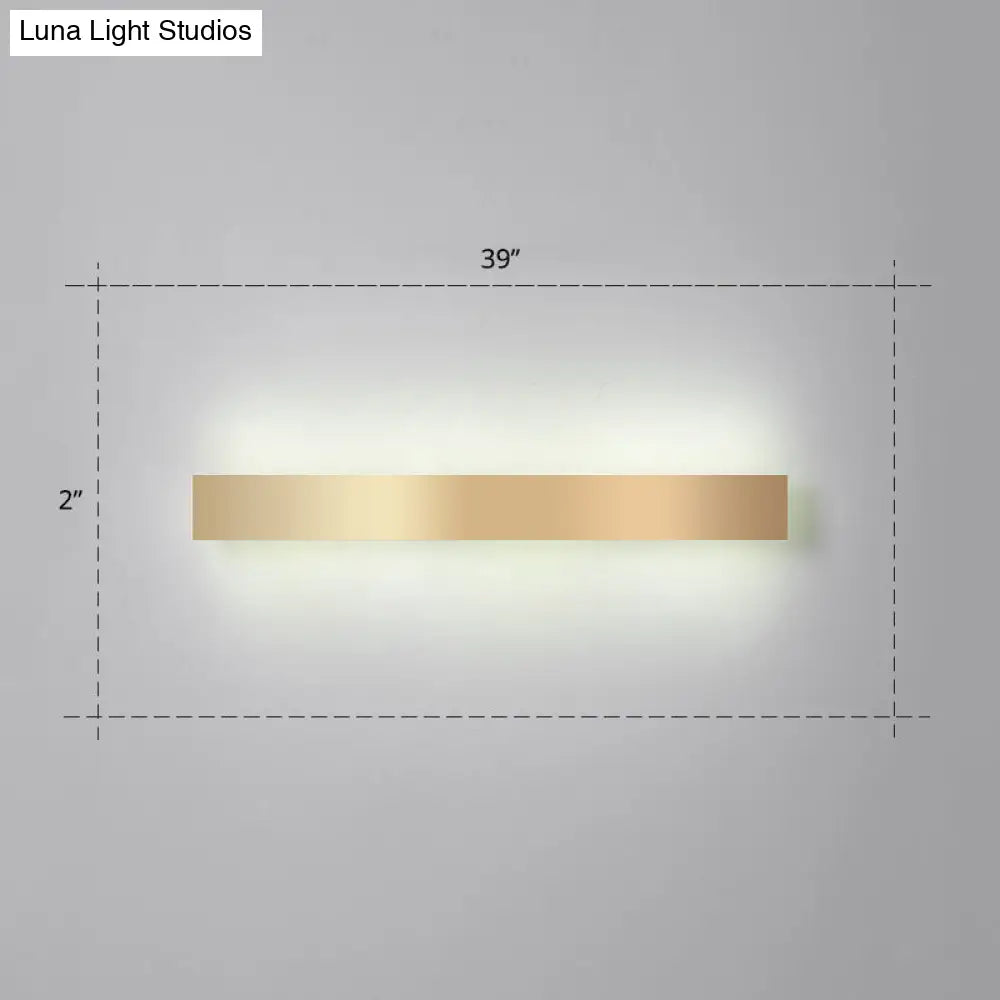 DecorBites™ Minimalist Gold Plated LED Wall Sconce for Living Room - Aluminum Bar Shaped Flush Wall Light