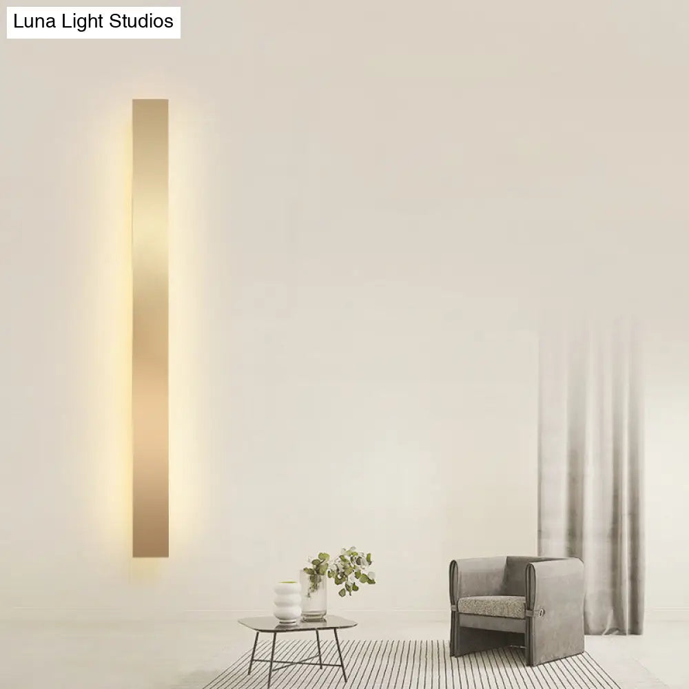 DecorBites™ Minimalist Gold Plated LED Wall Sconce for Living Room - Aluminum Bar Shaped Flush Wall Light