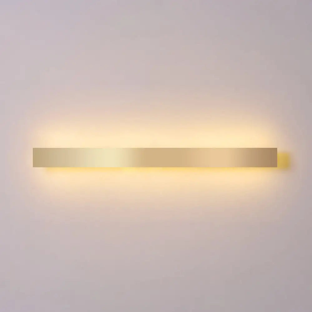 DecorBites™ Minimalist Gold Plated LED Wall Sconce for Living Room - Aluminum Bar Shaped Flush Wall Light
