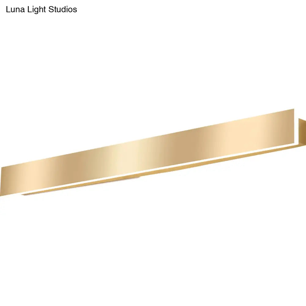 DecorBites™ Minimalist Gold Plated LED Wall Sconce for Living Room - Aluminum Bar Shaped Flush Wall Light