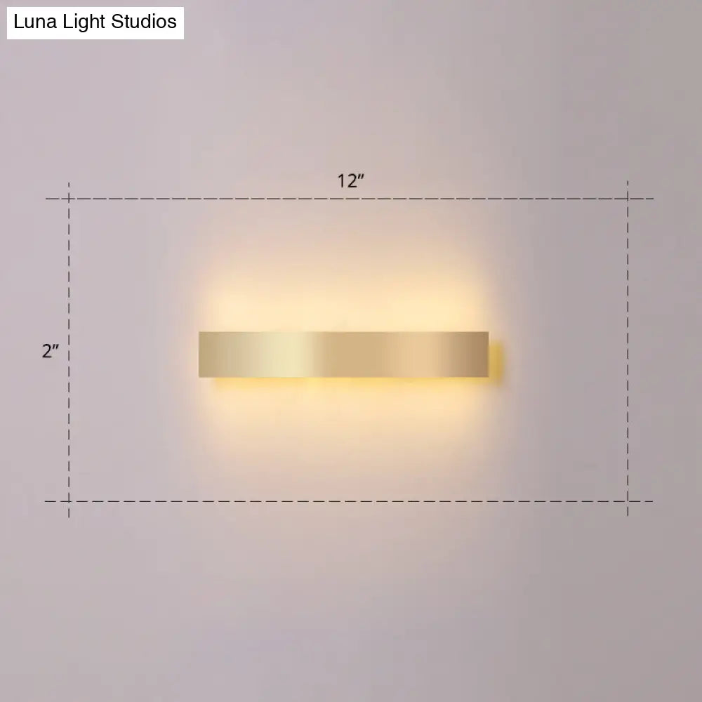 DecorBites™ Minimalist Gold Plated LED Wall Sconce for Living Room - Aluminum Bar Shaped Flush Wall Light