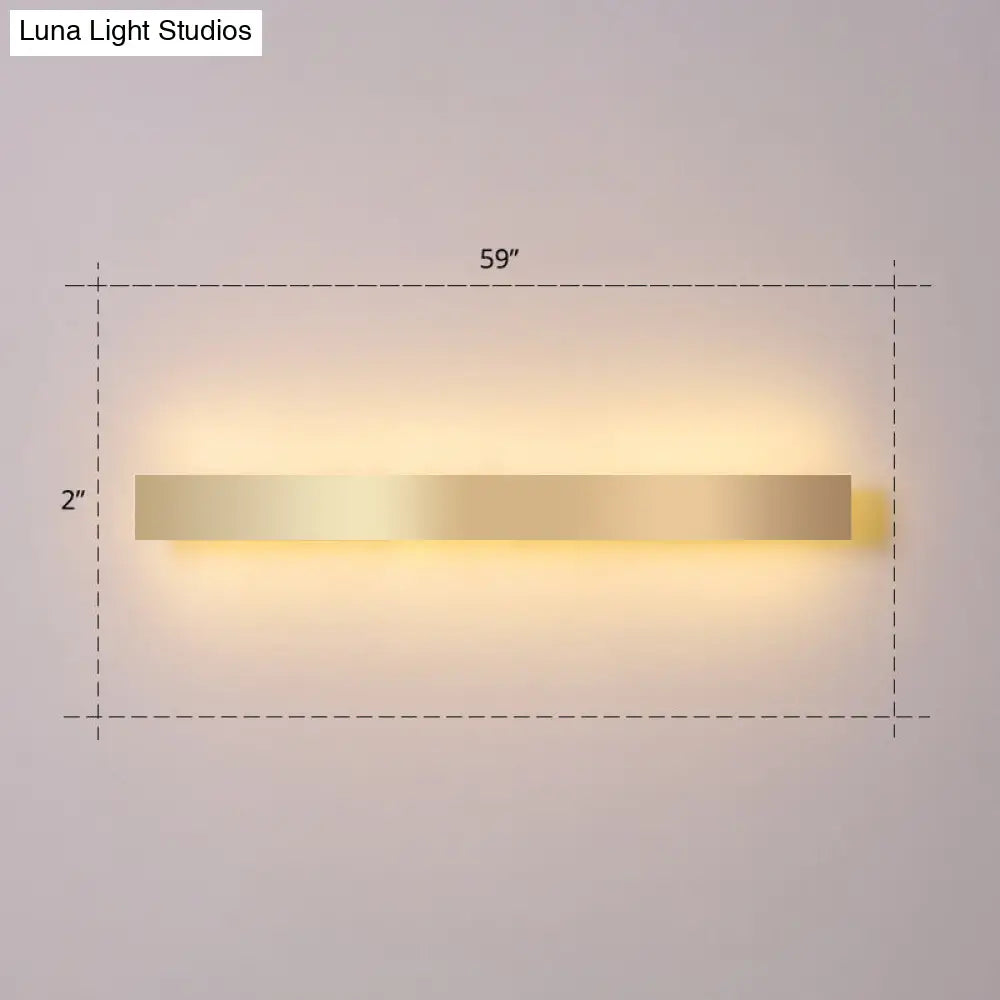 DecorBites™ Minimalist Gold Plated LED Wall Sconce for Living Room - Aluminum Bar Shaped Flush Wall Light