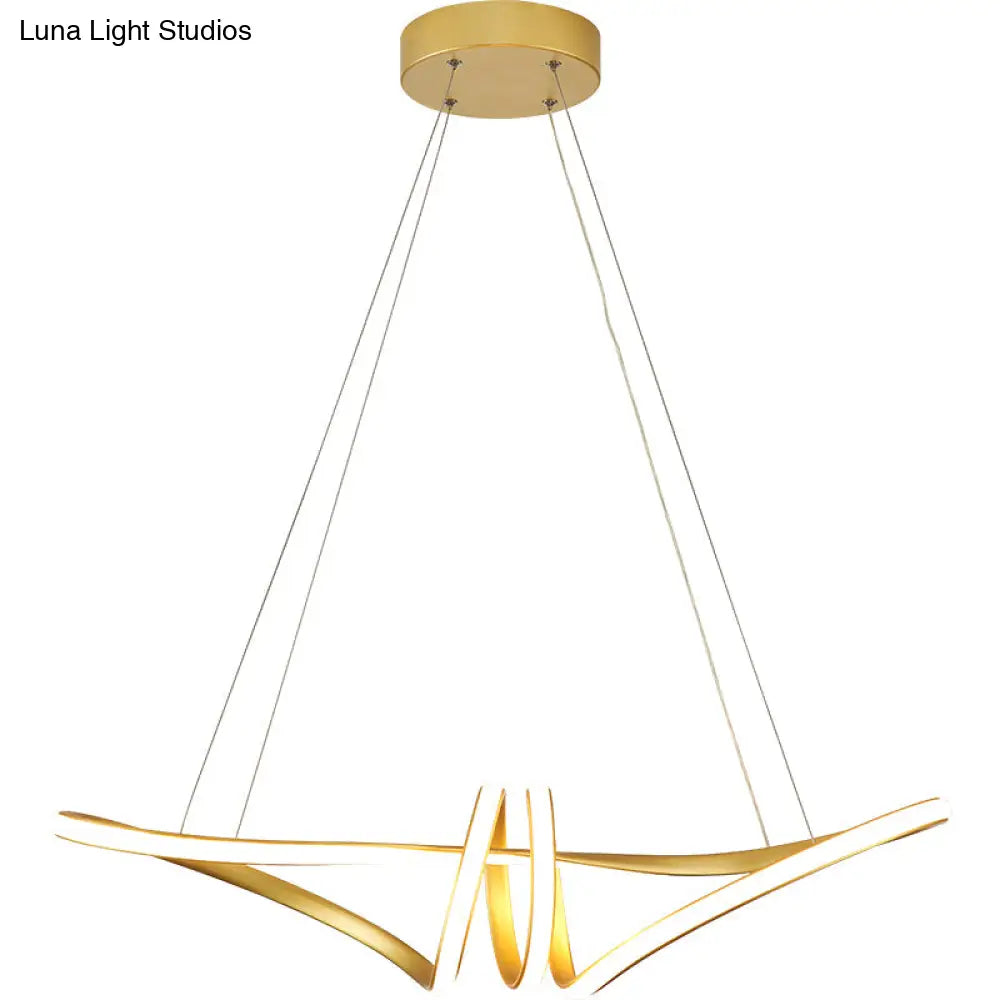 DecorBites™ Minimalist Gold Twist Island Pendant Light Fixture with LED Metal Finish - Perfect for Restaurants