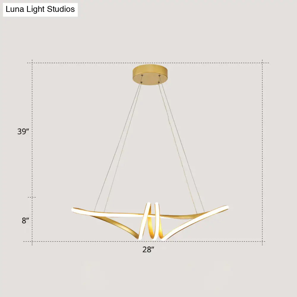 DecorBites™ Minimalist Gold Twist Island Pendant Light Fixture with LED Metal Finish - Perfect for Restaurants