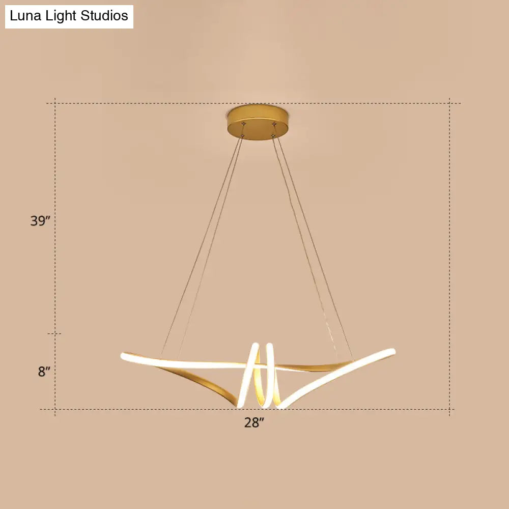 DecorBites™ Minimalist Gold Twist Island Pendant Light Fixture with LED Metal Finish - Perfect for Restaurants