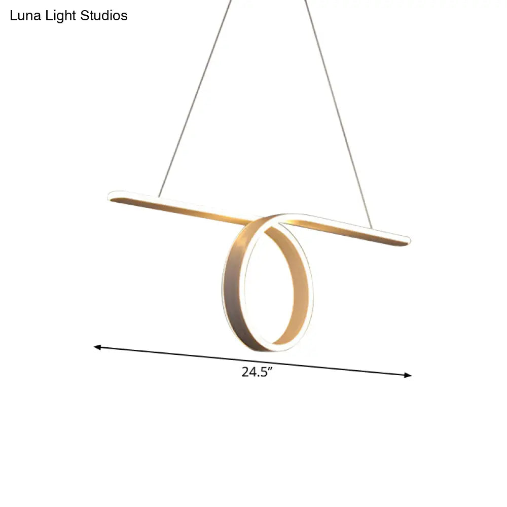 DecorBites™ Minimalist Grey LED Pendant Light with Metal Shade for Dining Room Island in Warm/White Light