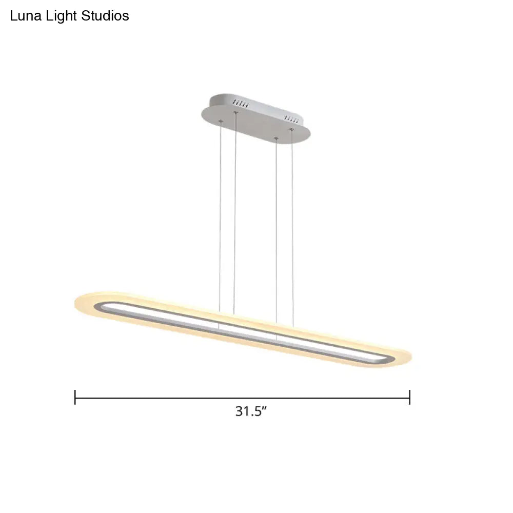 DecorBites™ Minimalist LED Island Light Fixture - Acrylic Oblong Design
