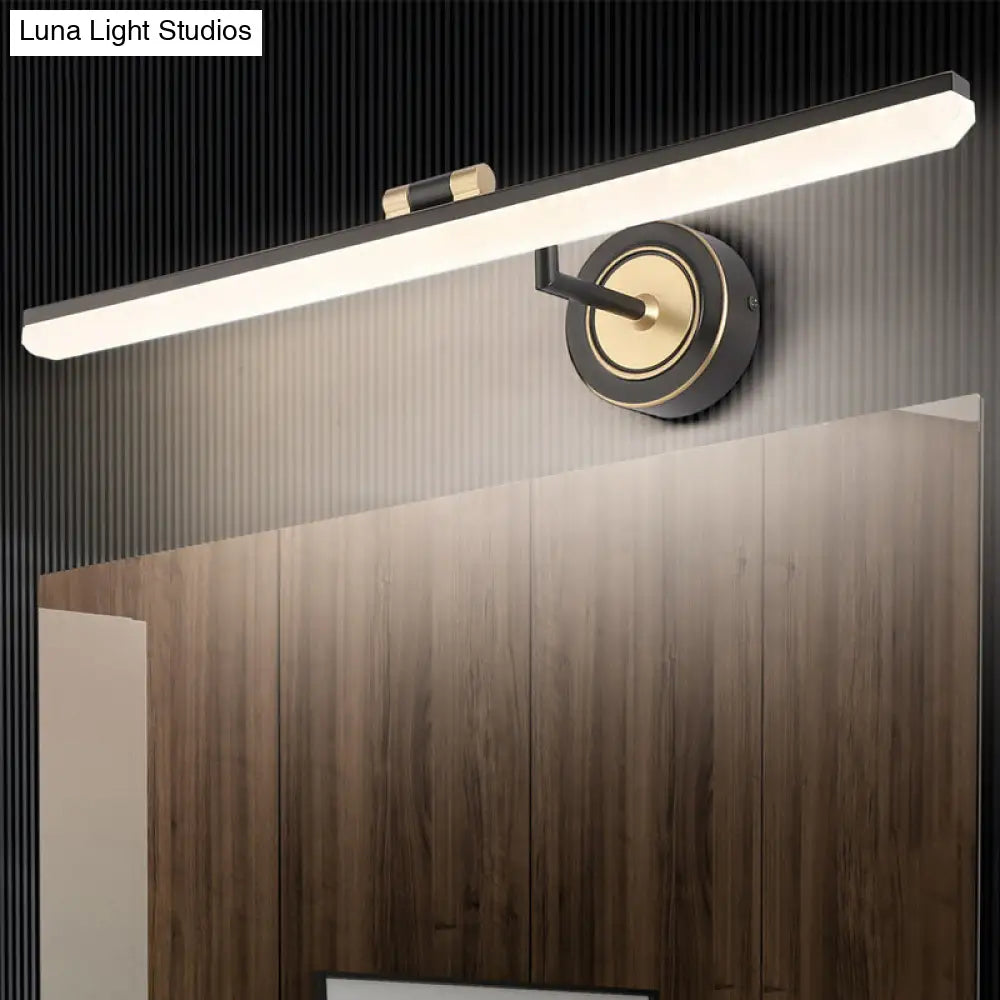 DecorBites™ Minimalist LED Vanity Light for Bathroom Walls - Swing Arm Bath Bar with Acrylic Shade